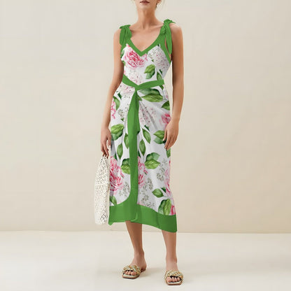 Casual Printed One-Piece Swimsuit And Cover Up 2305102418