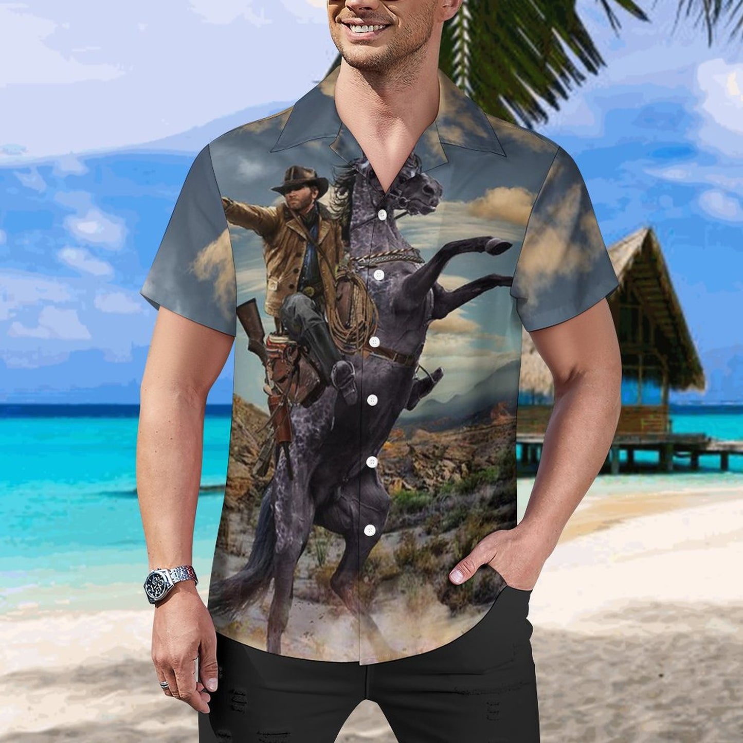 Men's Hawaiian Casual Short Sleeve Shirt 2305101802