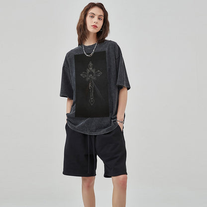 Unisex Vintage Solid Wash T-Shirts 2305103960