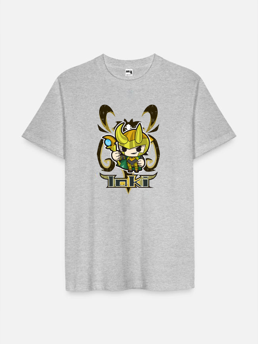 Men's Casual Little Loki Printed Round Neck Short Sleeve T-Shirt