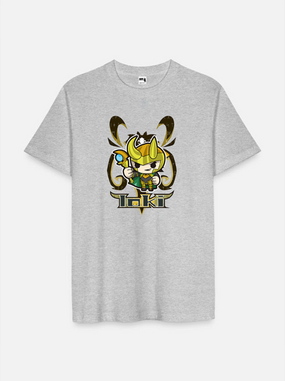 Men's Casual Little Loki Printed Round Neck Short Sleeve T-Shirt