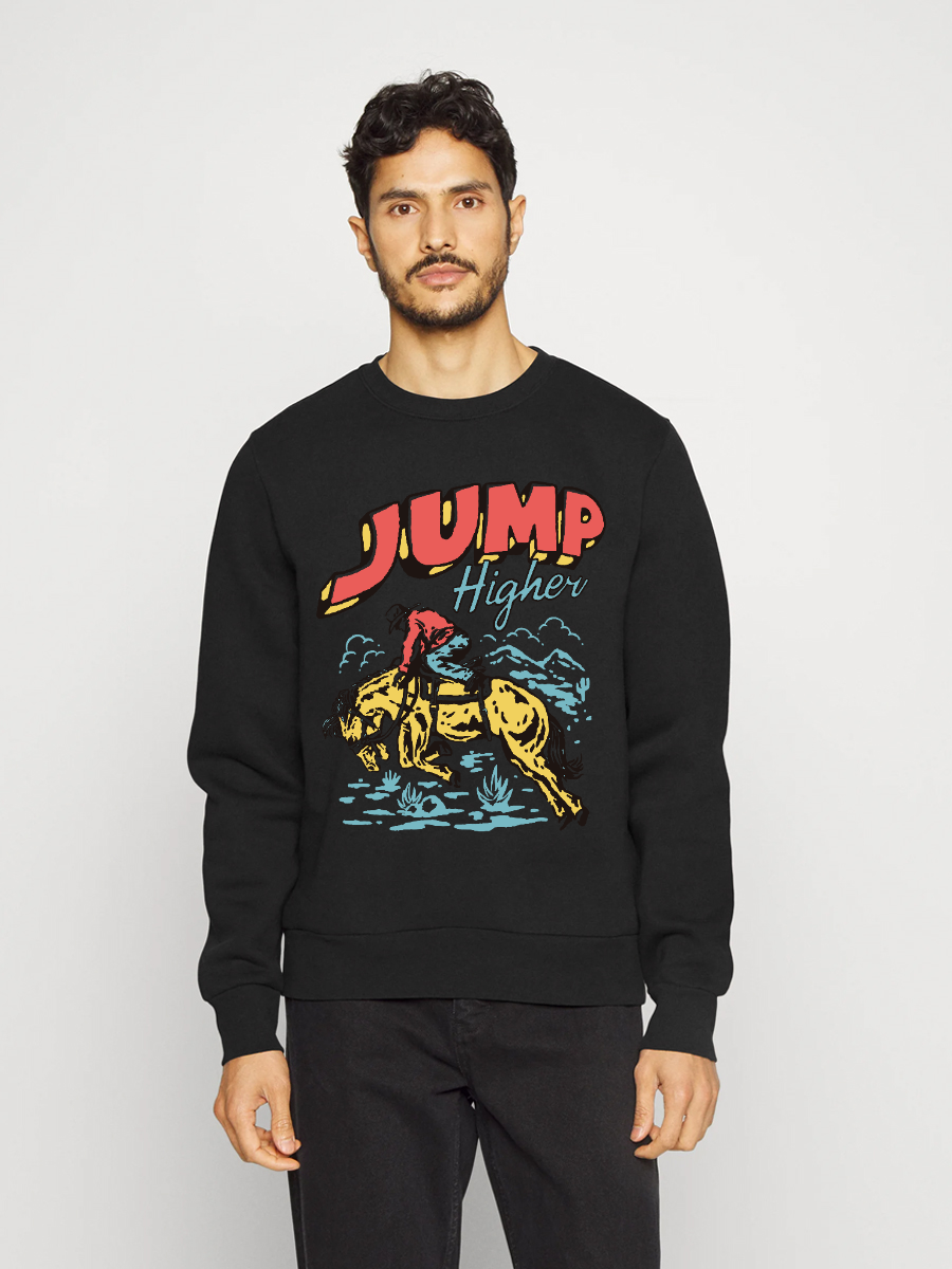 Men's Round Neck Casual Jump Printed Long Sleeve Sweatshirt