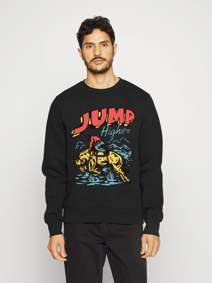 Men's Round Neck Casual Jump Printed Long Sleeve Sweatshirt