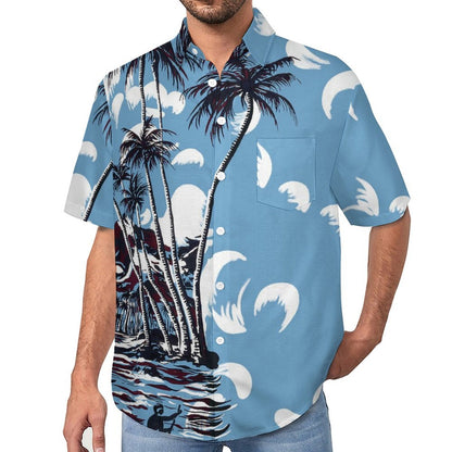 Men's Beach Botanical Print Vacation Hawaiian Shirt 2306104581