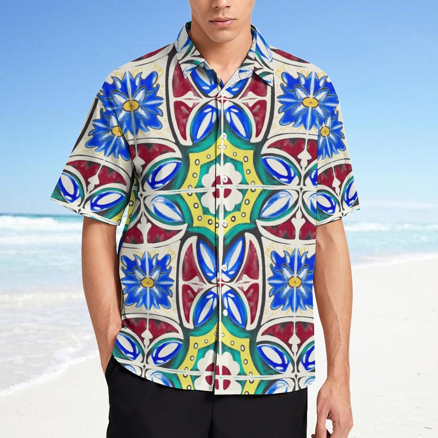 Men's Fashion Casual Printed Short Sleeve Shirts 2305107111