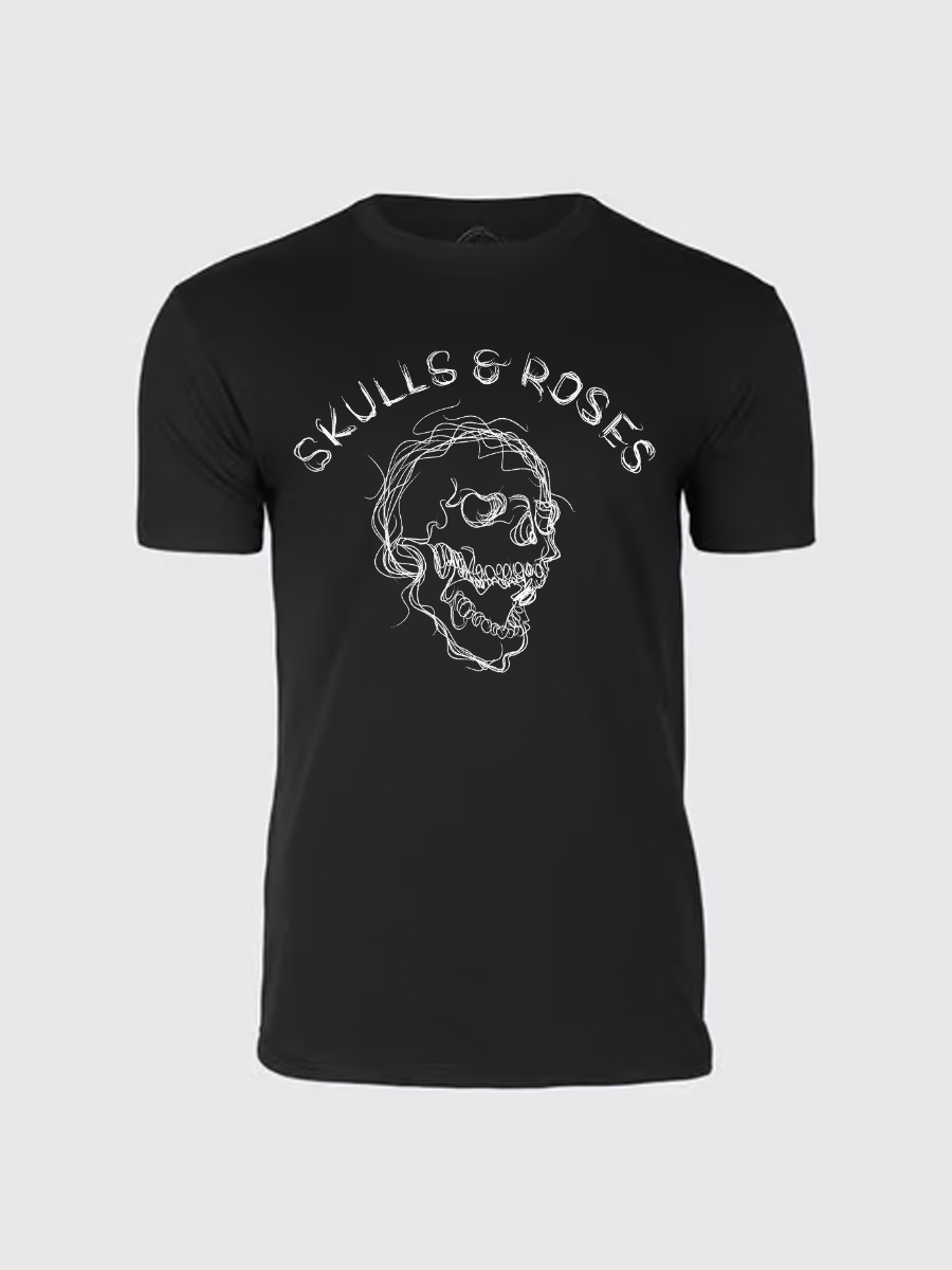 Men's Casual  Skeleton Printed Round Neck Short Sleeve T-Shirt
