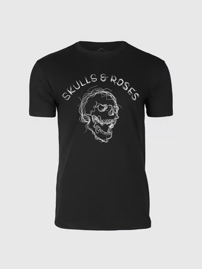 Men's Casual  Skeleton Printed Round Neck Short Sleeve T-Shirt