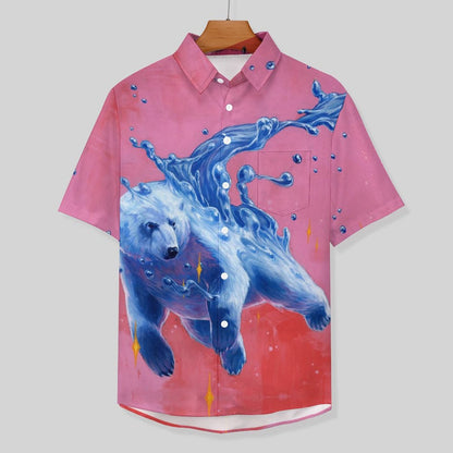 Men's Polar Bear Painted Art Print Vacation Hawaiian Shirt2305106293