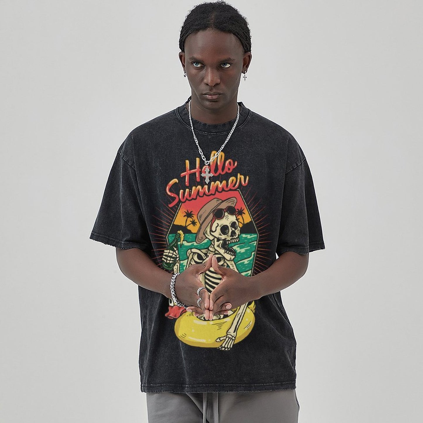 Unisex Vintage Solid Wash T-Shirts 2305101923