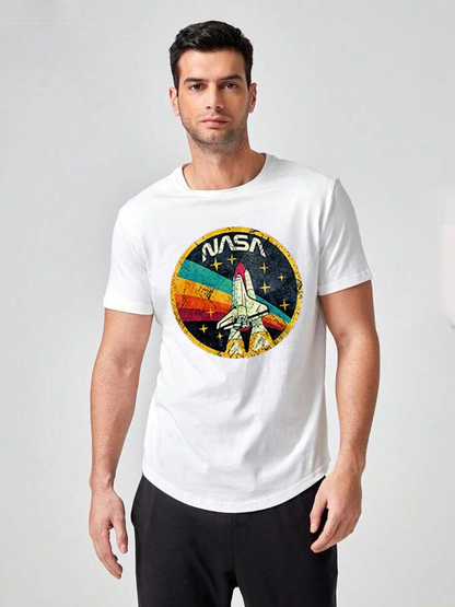 Unisex Round Neck Casual Printed Short Sleeve T-Shirt