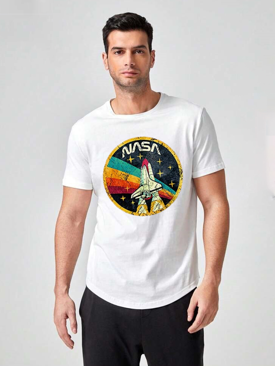 Unisex Round Neck Casual Printed Short Sleeve T-Shirt