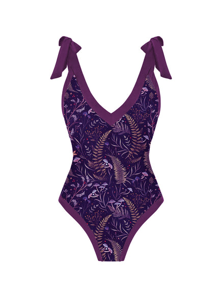 Garden Forest Printed One Piece And Skirt