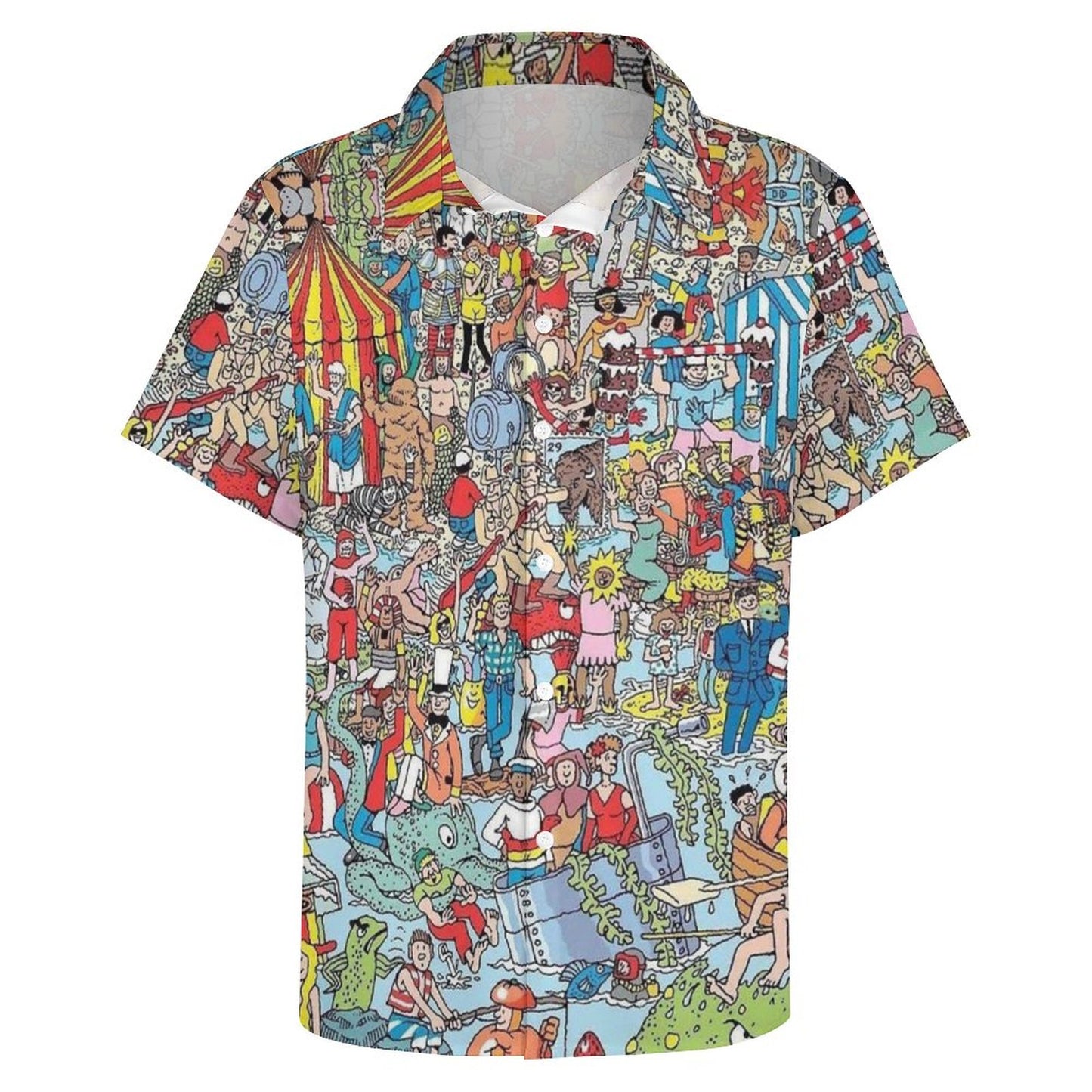 Men's Find Game Printed Casual Short Sleeve Shirt 2306102367