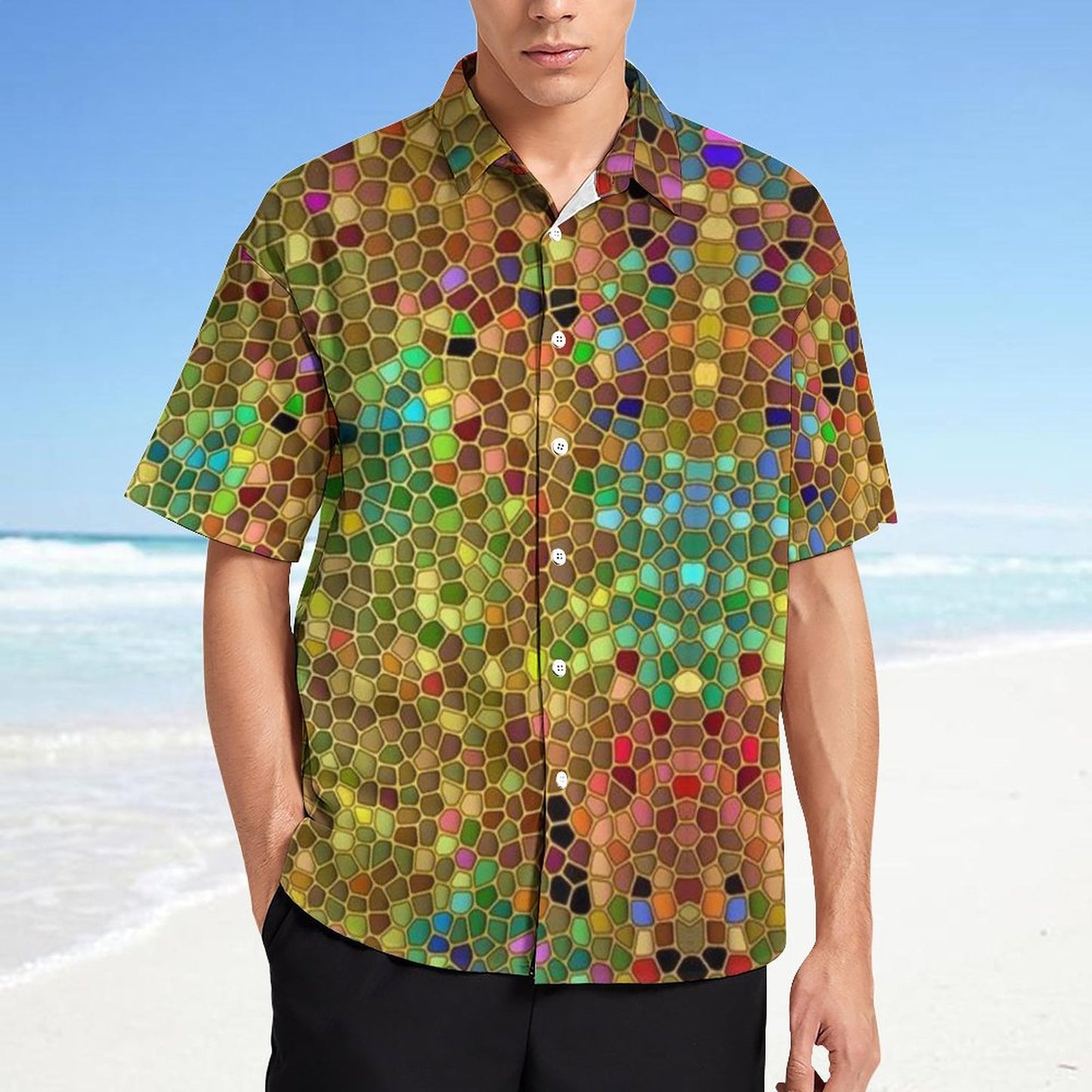 Men's Fashion Casual Printed Short Sleeve Shirts 2306101715