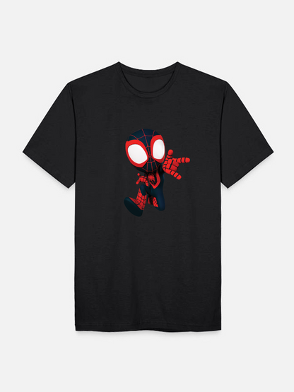 Men's Casual Mini Spider-Man Printed Round Neck Short Sleeve T-Shirt