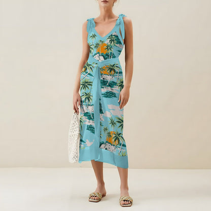 Casual Printed One-Piece Swimsuit And Cover Up 2305102406
