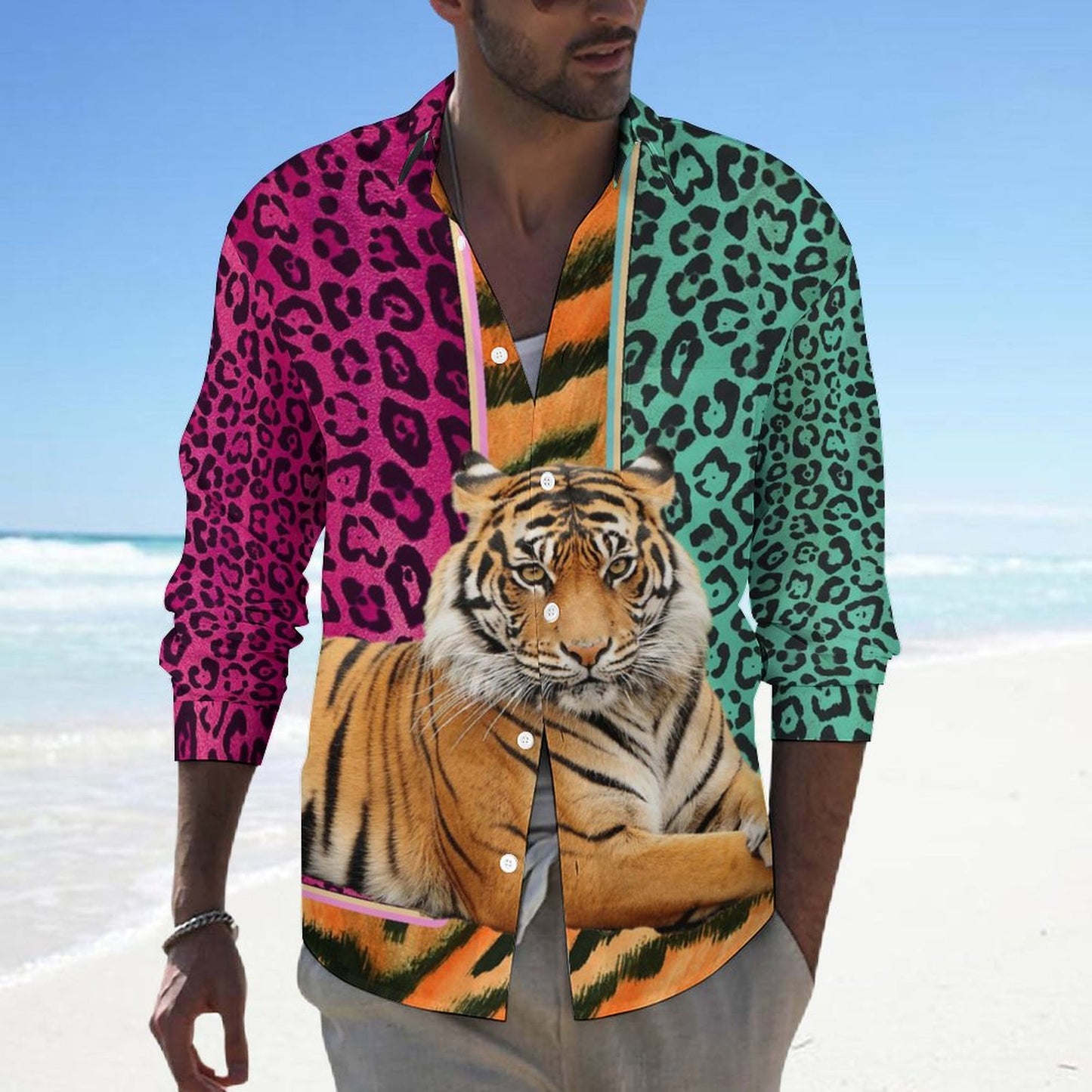 Men's Casual Printed Long Sleeve Shirt 2306103084