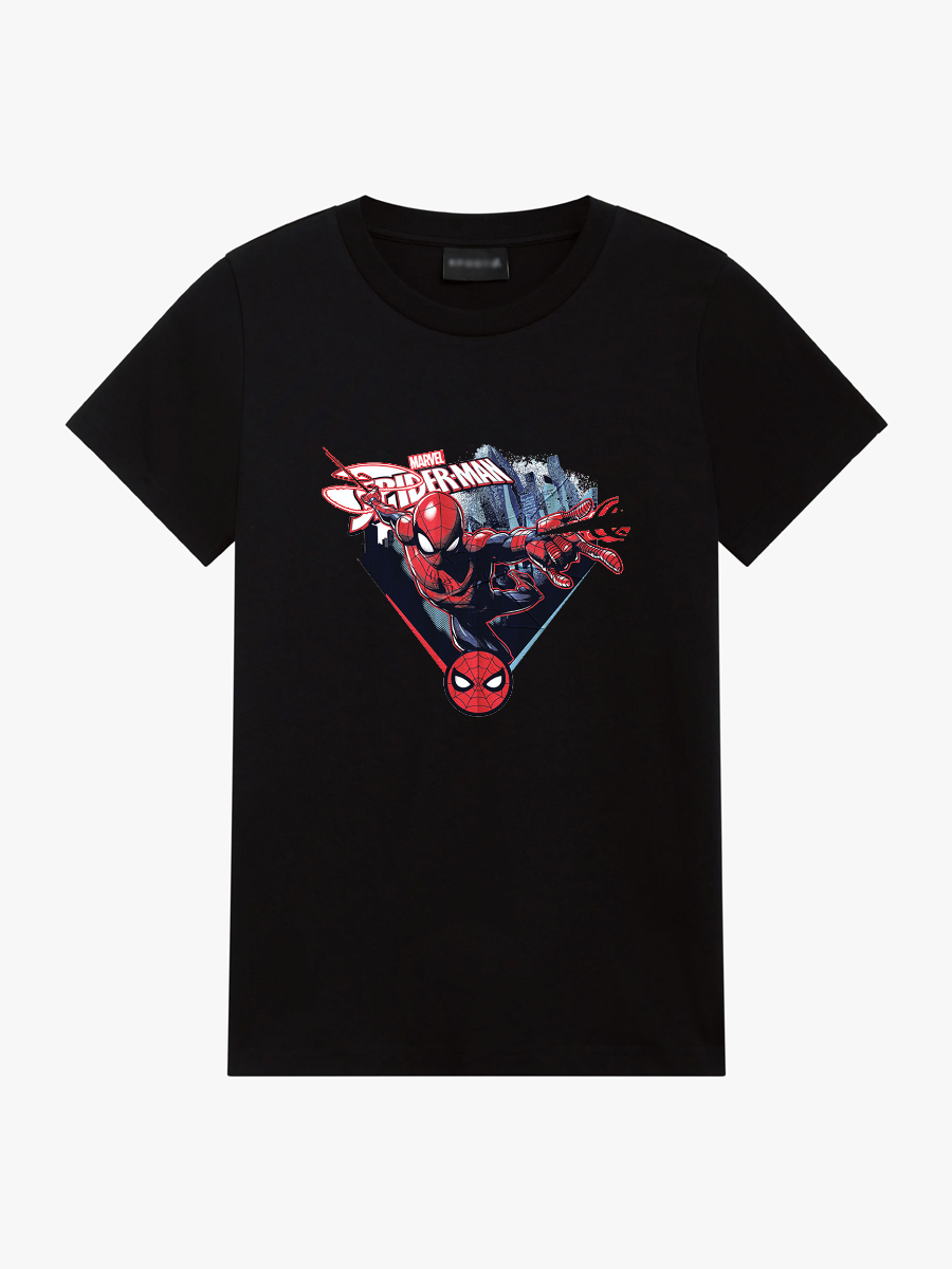 Women's Casual Marvel Spider-Man Printed Round Neck Short Sleeve T-Shirt
