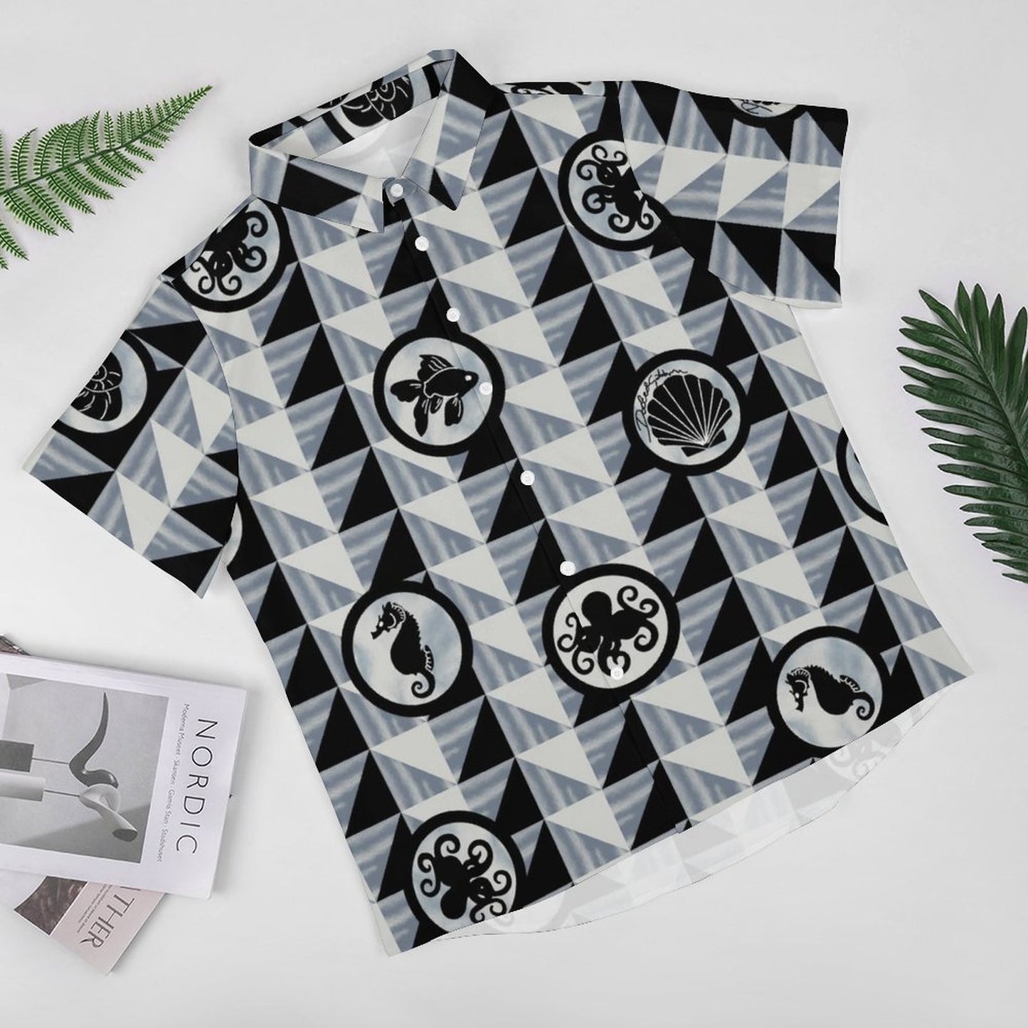 Men's Fashion Casual Printed Short Sleeve Shirts 2305107166