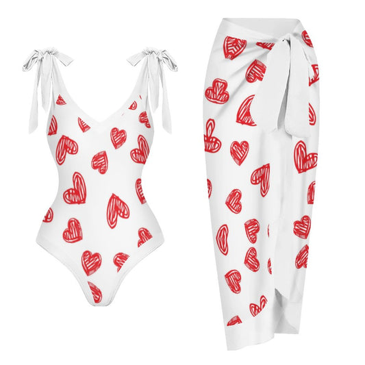 Casual Printed One Piece Swimsuit And Cover Up 2305106080