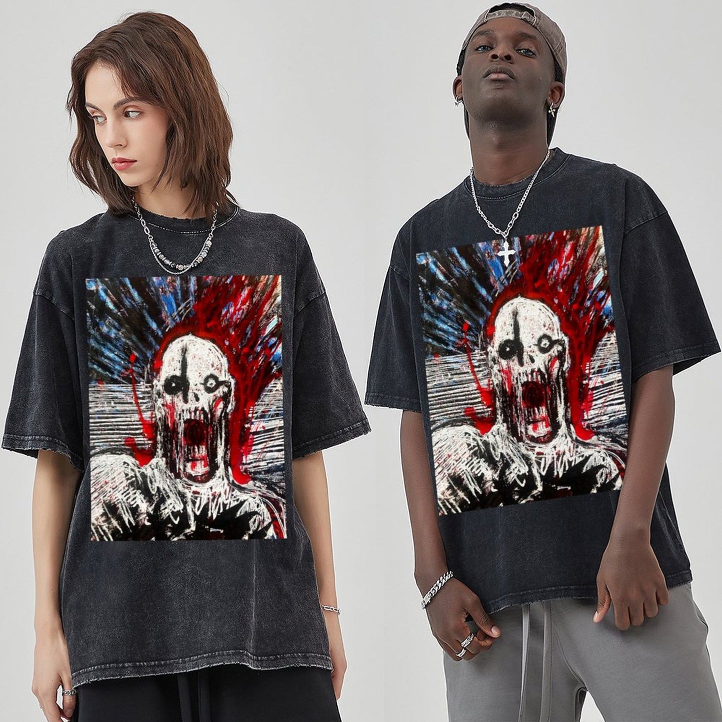 Unisex Vintage Solid Wash T-Shirts 2305104084