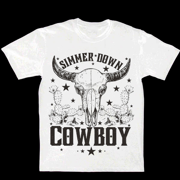 Cowboy Men's Casual Printed T-Shirt