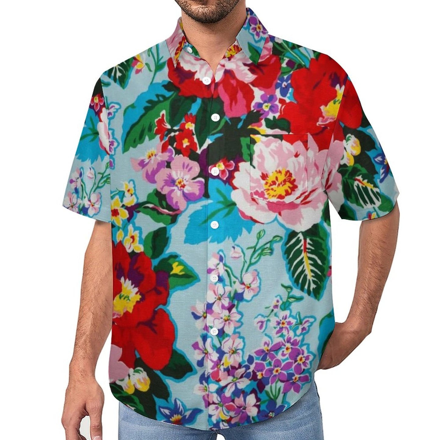 Men's Botanical Art Print Vacation Hawaiian Shirt 2305106644