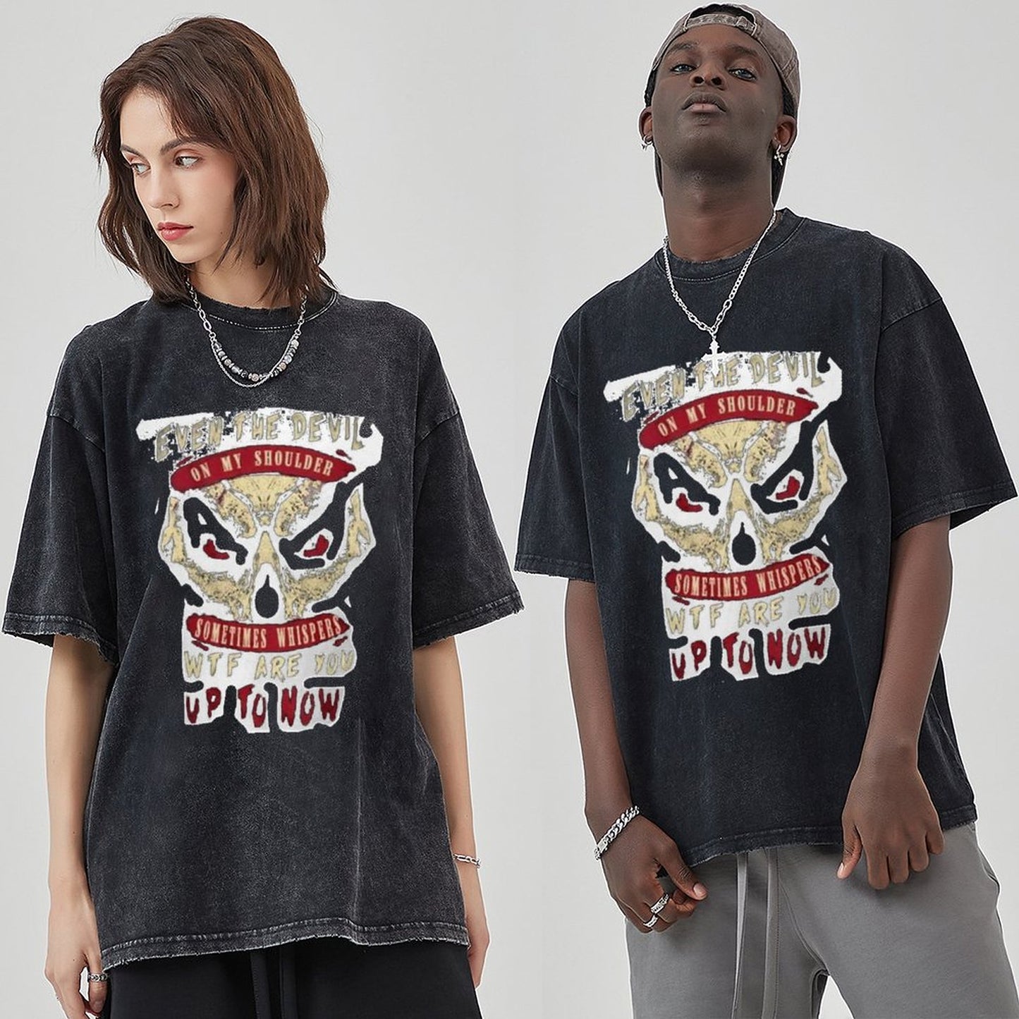 Unisex Vintage Solid Wash T-Shirts 2305104069