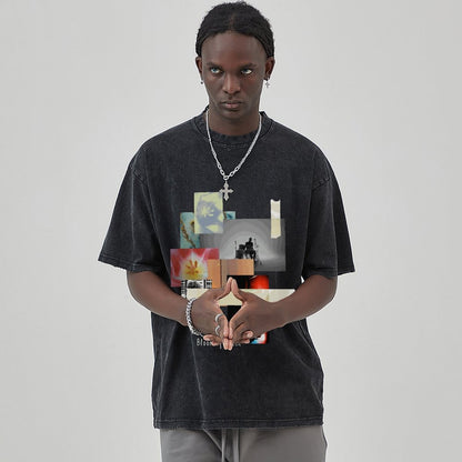 Unisex Vintage Solid Wash T-Shirts 2305102642