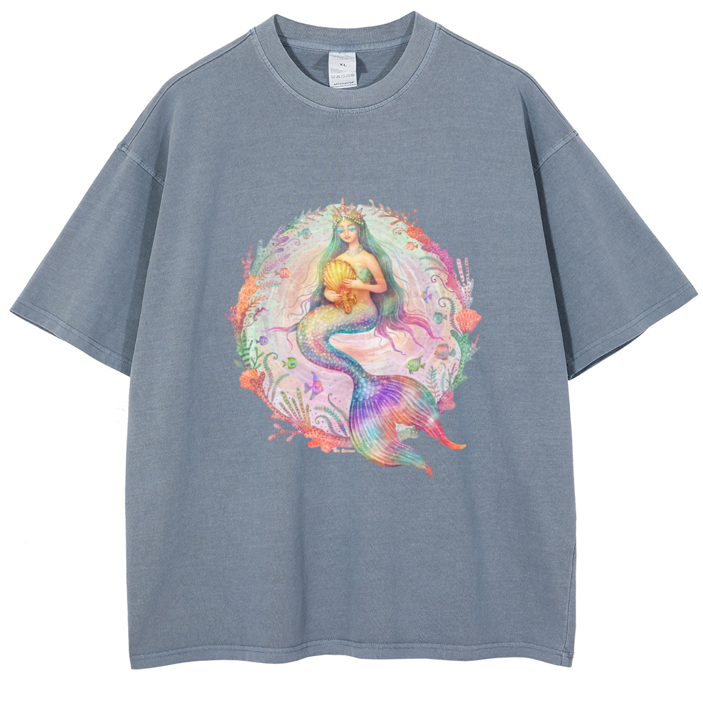 Mens Cotton Wash Solid T-Shirts Oversized Unisex Short Sleeve Streetwear Rap Hip Hop Basic Tee Tops