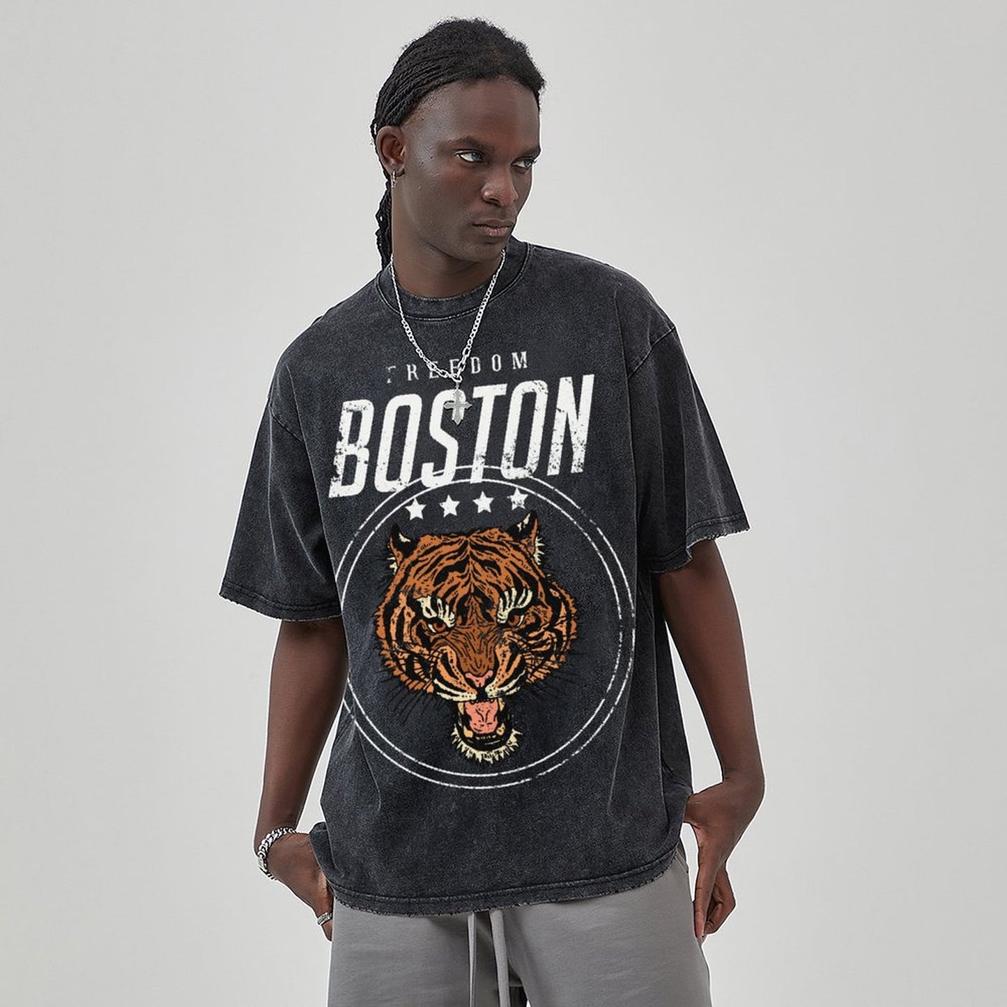 Mens Cotton Wash Solid T-Shirts Oversized Unisex Short Sleeve Streetwear Rap Hip Hop Basic Tee Tops 2305101617