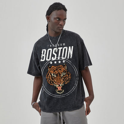 Mens Cotton Wash Solid T-Shirts Oversized Unisex Short Sleeve Streetwear Rap Hip Hop Basic Tee Tops 2305101617