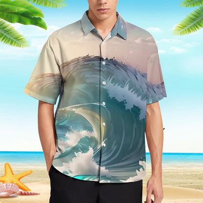 Men's Hawaiian Print Resort Shirt 2305101777
