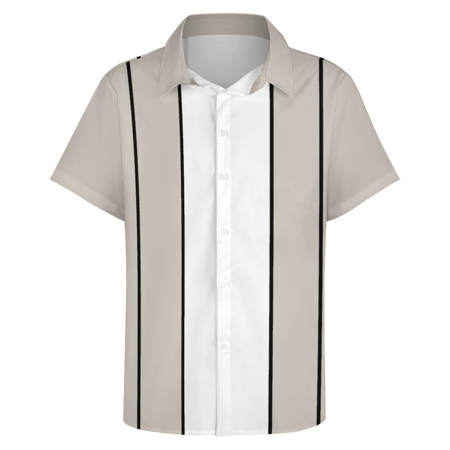 Men's Geometric Stripe Short Sleeve Shirt