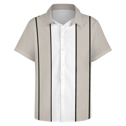 Men's Geometric Stripe Short Sleeve Shirt