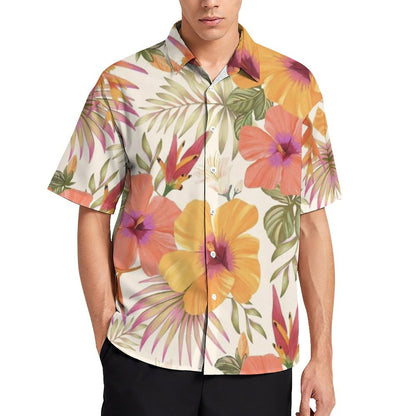 Men's Hawaiian Print Resort Shirt 2305101552