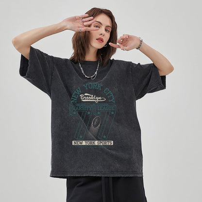 Unisex Vintage Solid Wash T-Shirts 2305101592