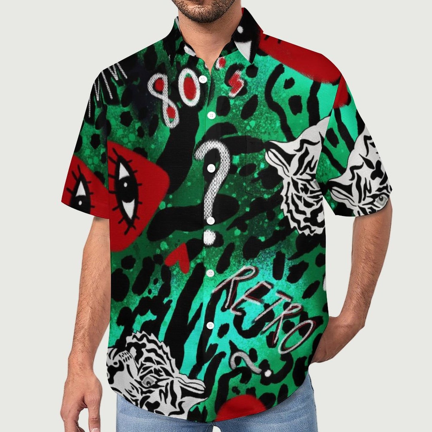 Men's Leopard Print Vacation Hawaiian Shirt 2306104894