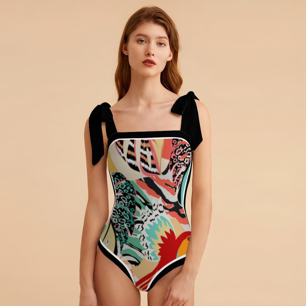 Fashion Printed One Piece Swimsuit And Cover Up 2305104825