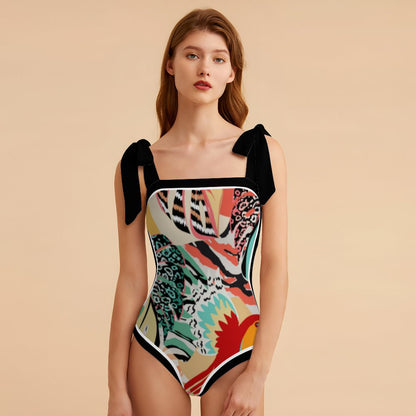 Fashion Printed One Piece Swimsuit And Cover Up 2305104825