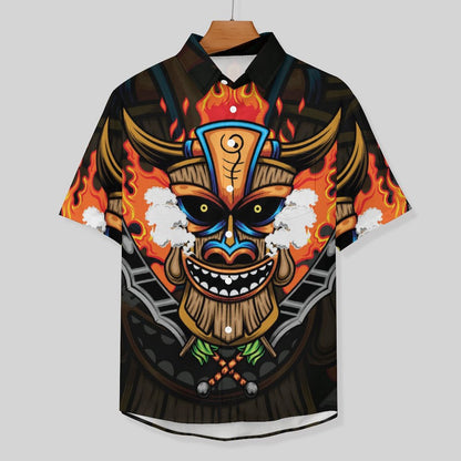 Men's TIKI Print Casual Short Sleeve Shirt 2306102581