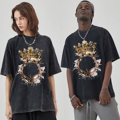 Unisex Vintage Solid Wash T-Shirts 2305103947