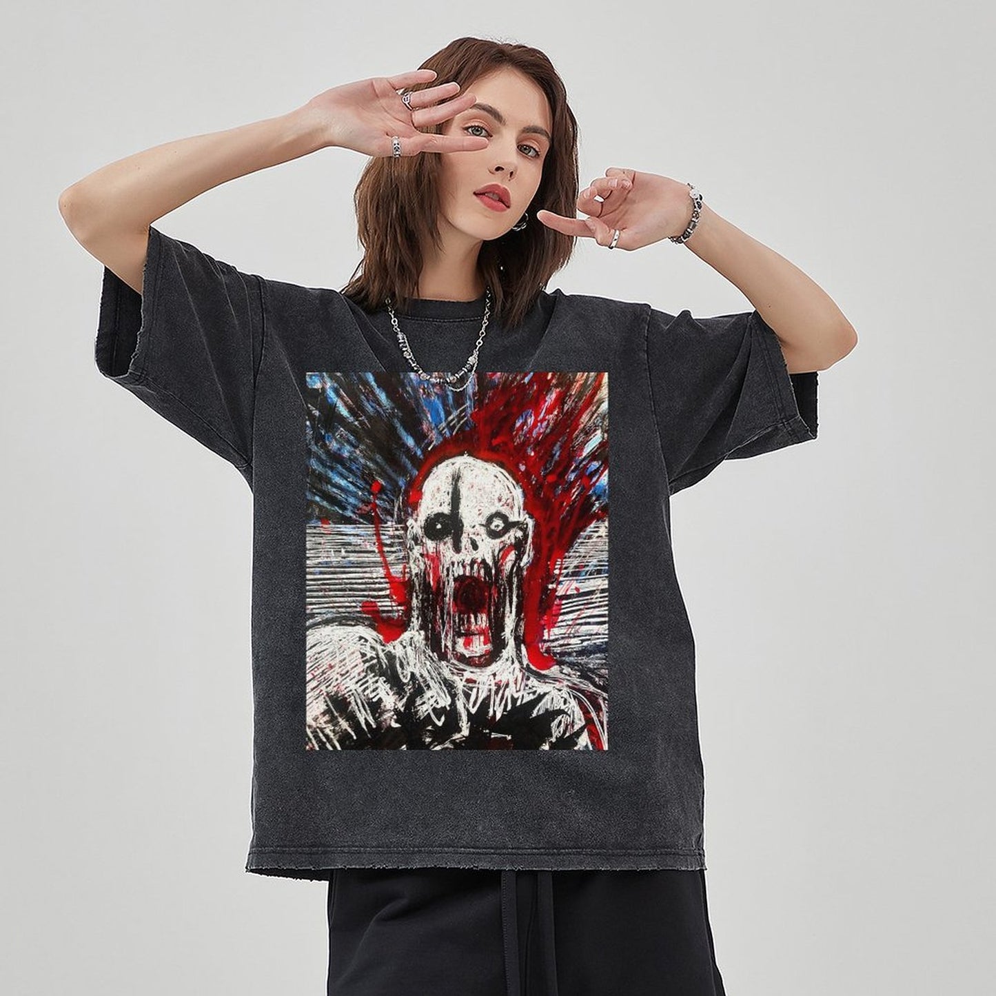 Unisex Vintage Solid Wash T-Shirts 2305104084