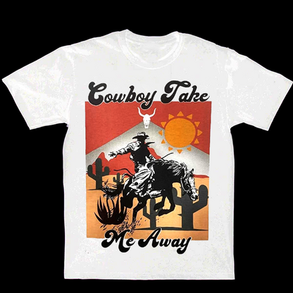 Cowboy Jake Me Away Men's Casual Printed T-Shirt