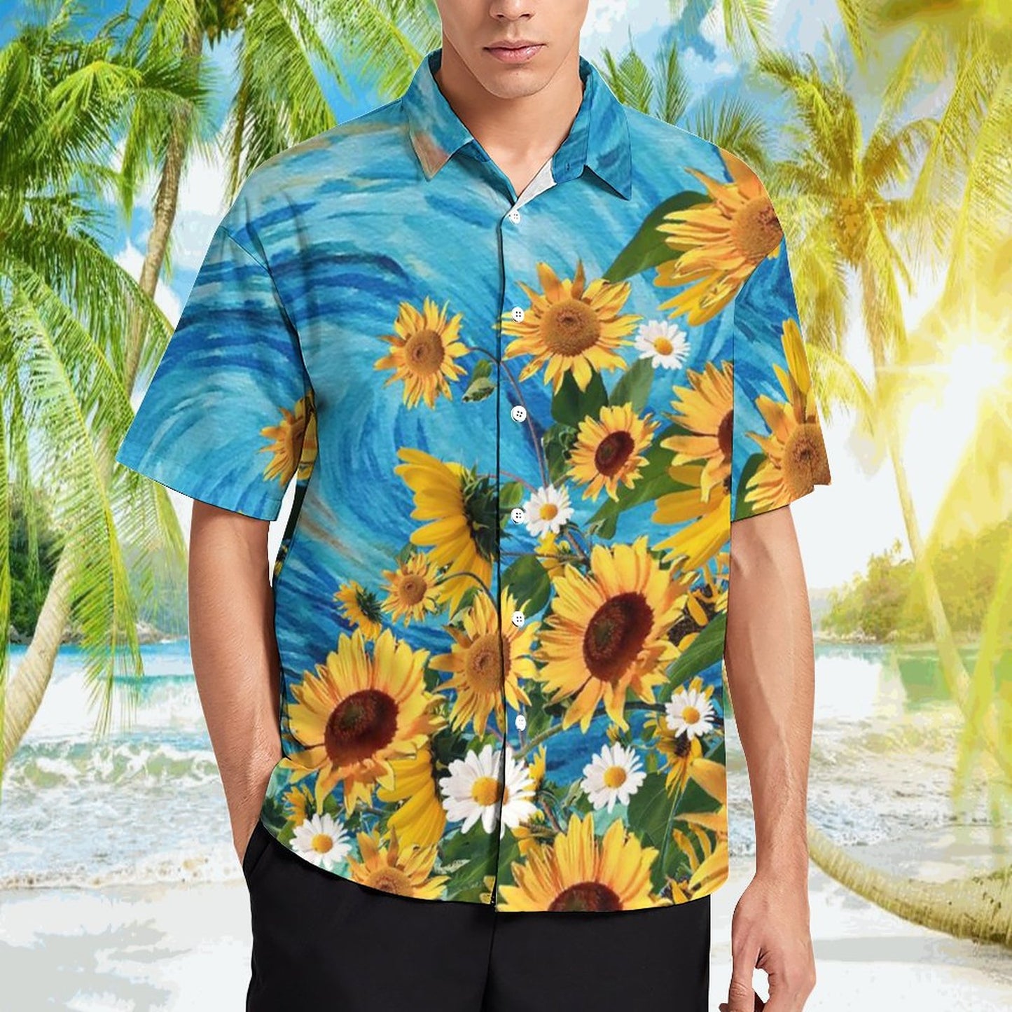 Men's Hawaiian Print Resort Shirt 2305101773