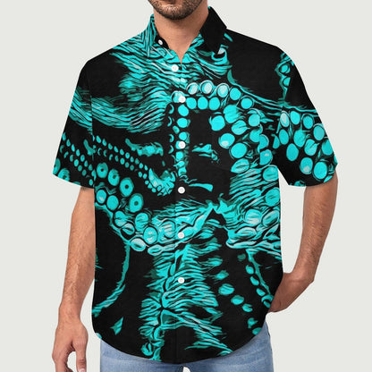 Men's Octopus Painted Print Vacation Hawaiian Shirt 2305106284