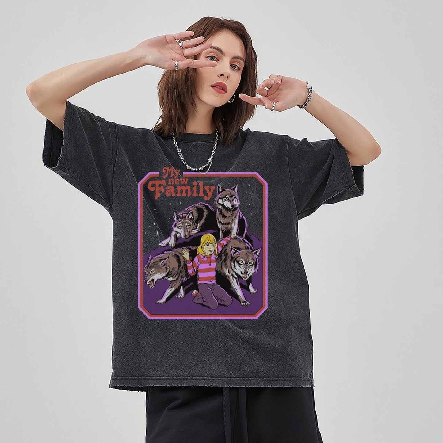 Unisex Vintage Solid Wash Denim T-Shirts
