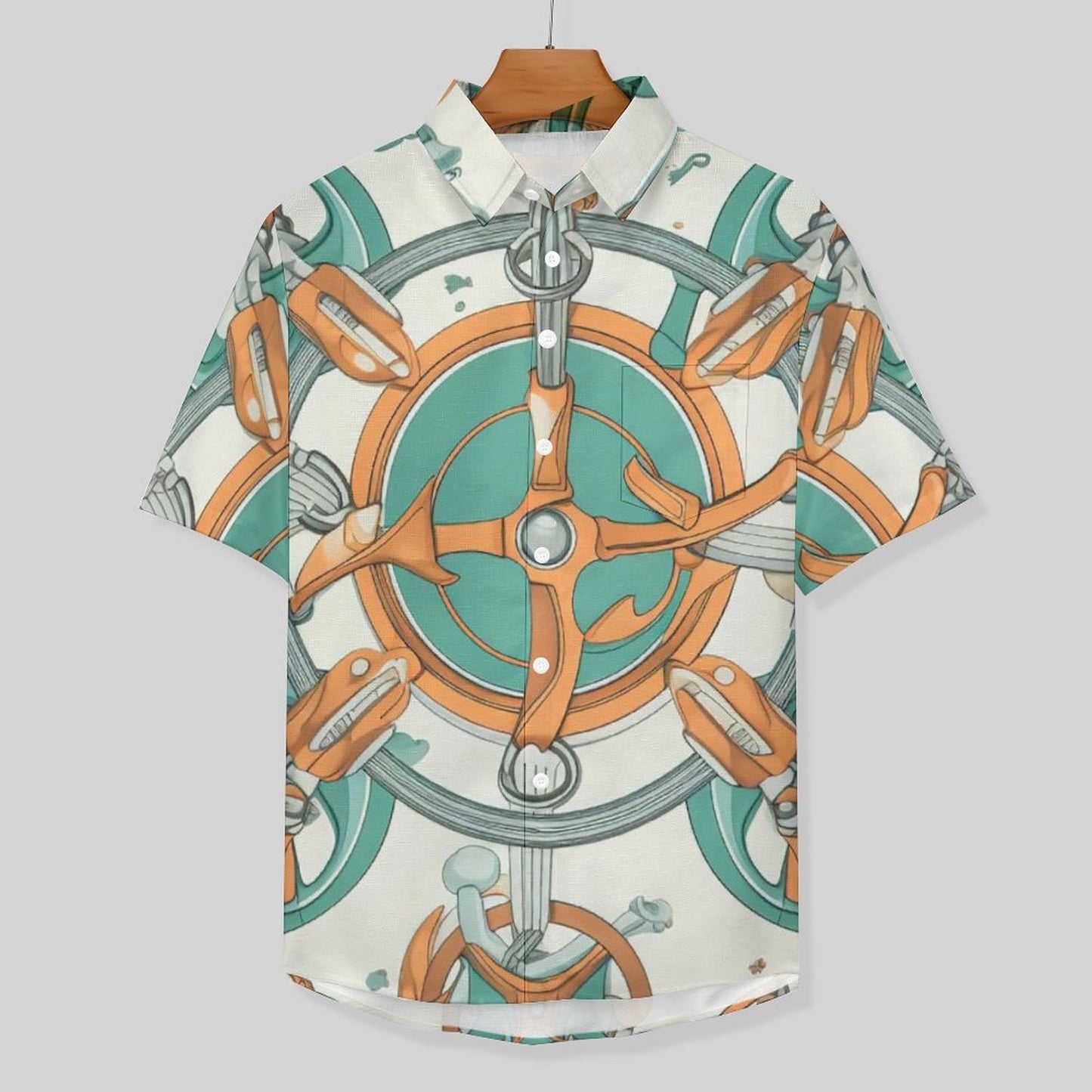 Men's Vintage Print Vacation Hawaiian Shirt 2306104048