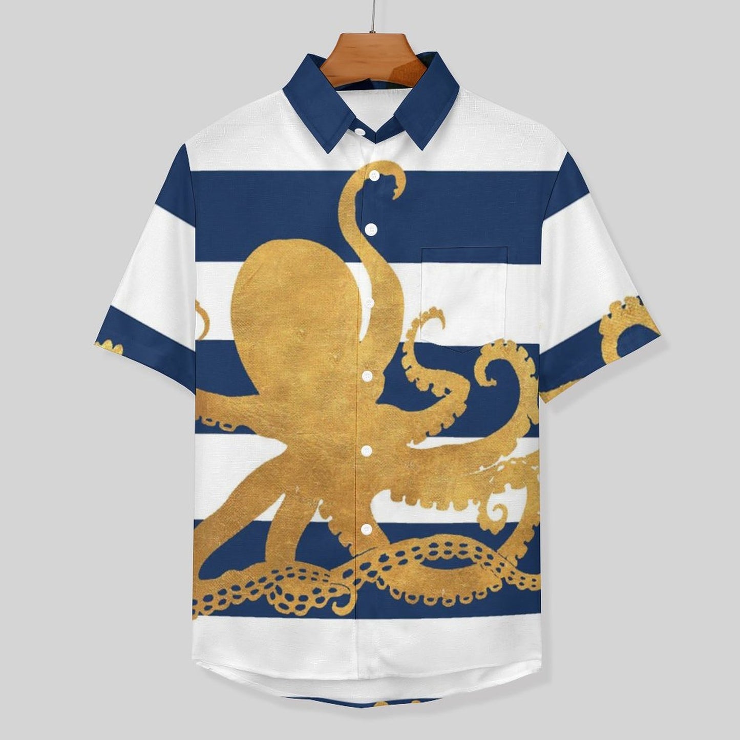 Men's Octopus Painted Print Vacation Hawaiian Shirt 2305106279