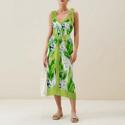 Casual Printed One-Piece Swimsuit And Cover Up 2305102884